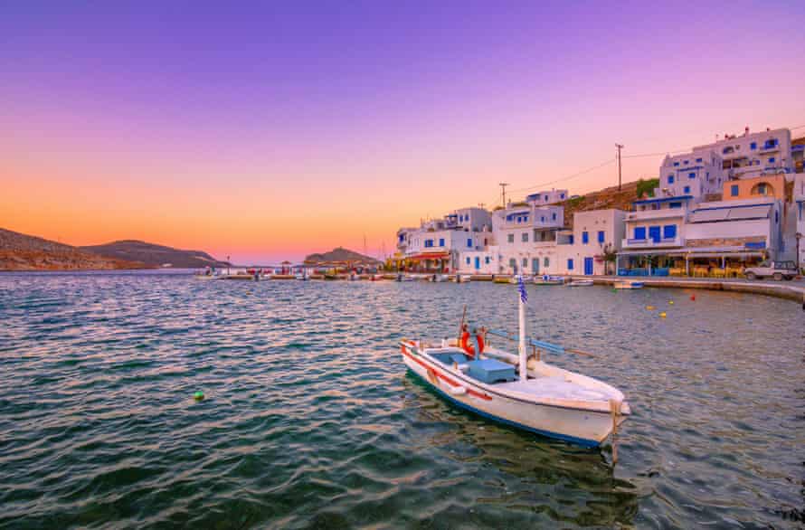 The small old harbour of Panormos, Tinos island.
