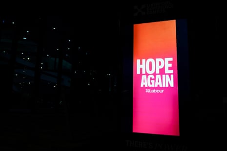 A Hope Again banner at the Labour conference.