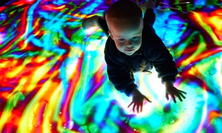 A young visitor in the Kaleidoscope room