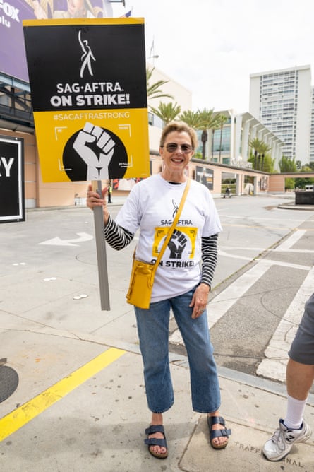 Annette Bening on the Sag-Aftra picket line in August
