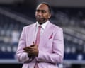 Arizona Cardinals v Dallas Cowboys - NFL 2025ARLINGTON, TEXAS - NOVEMBER 03: Stephen A. Smith looks on from the field during warmups prior to an NFL football game between the Arizona Cardinals and the Dallas Cowboys at AT&T Stadium on November 3, 2025 in Arlington, Texas. (Photo by Perry Knotts/Getty Images)
