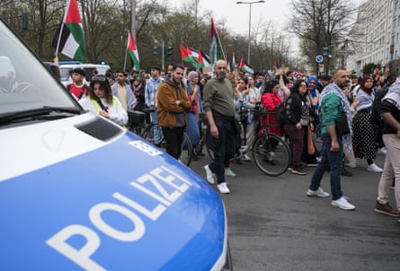 A pro-Palestine protest in Berlin, 30 March.