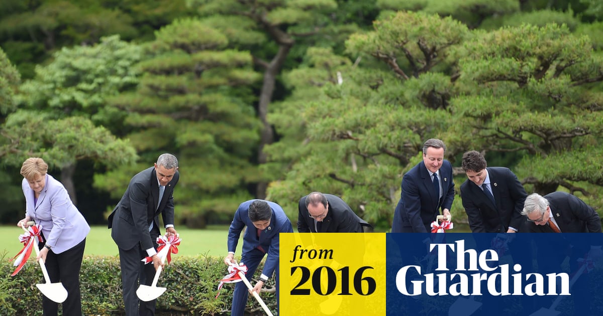 G7 leaders shovel soil in tree-planting ceremony – video
