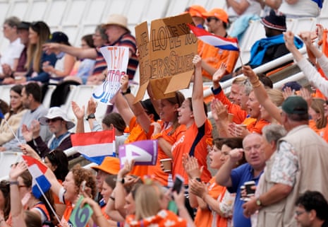 Netherlands fans during the ICC Women's T20 World Cup match against Australia.