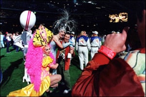Revellers at the Closing Ceremony on October 01, 2000.