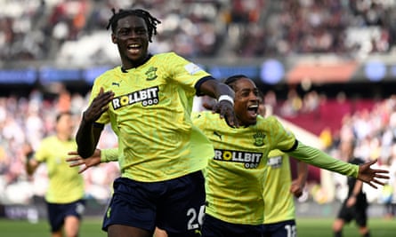 Lesley Ugochukwu celebrates his late leveller at West Ham