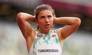 Krystsina Tsimanouskaya aus Weißrussland reagiert nach einem Rennen. (Foto: Alexandra Szmigel/Reuters)