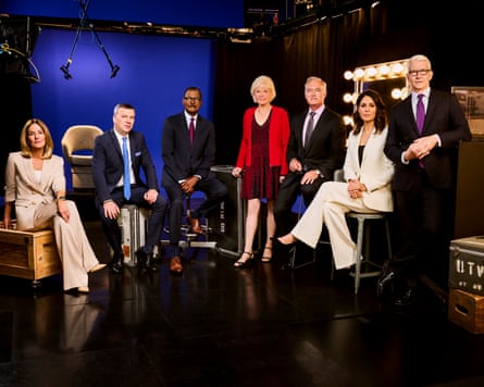 Sharyn Alfonsi and workfellow airs for photos successful a TV studio