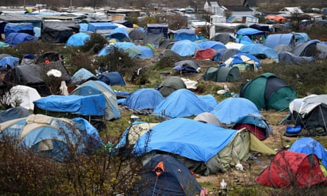 Tents in the refugee camp in Calais known as the Jungle