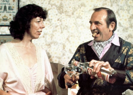 De la Tour and Rossiter in the film of Rising Damp.