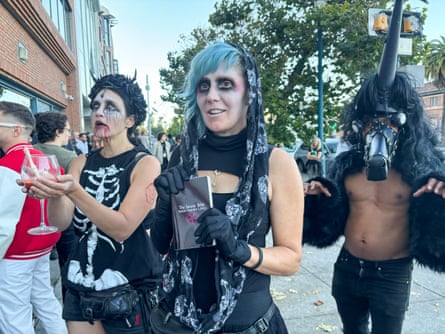 a group of people standing outside