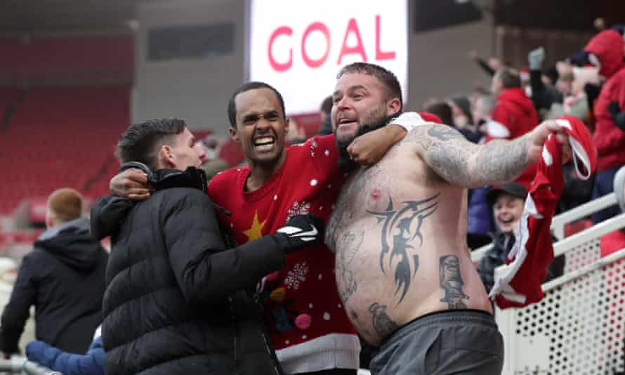 Middlesbrough fans celebrate Andraz Sporar’s winner