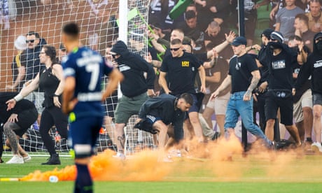 Football Australia hit Melbourne Victory with record $550,000 fine for derby pitch invasion