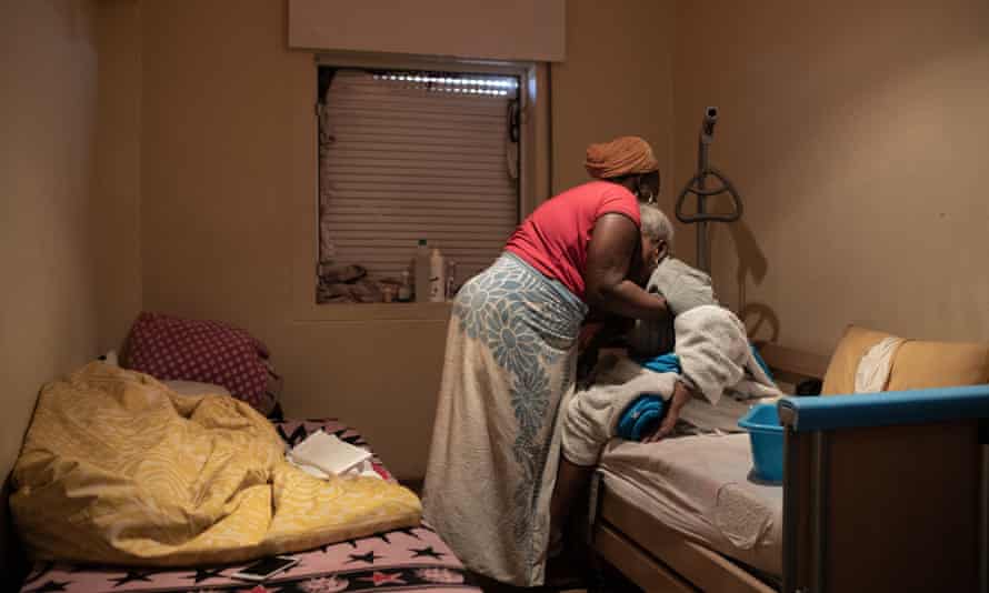 Dam in the squat where she has been caring for her children and disabled mother
