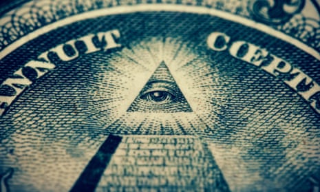 The eye of the Illuminati on a bank note. ‘It’s good to know that we’re much more sensible and rational than these clearly deluded conspiracy theorists.’