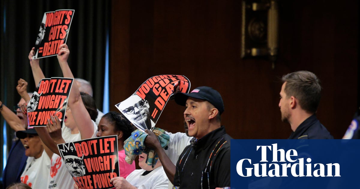 ‘Vought cuts kill people’: Aids activists interrupt Trump budget chief hearing