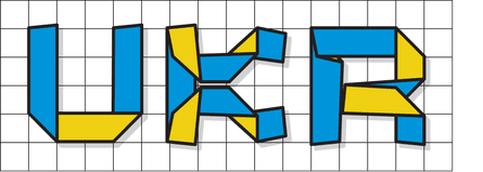 Puzzle de UKR en carrés bleus et jaunes