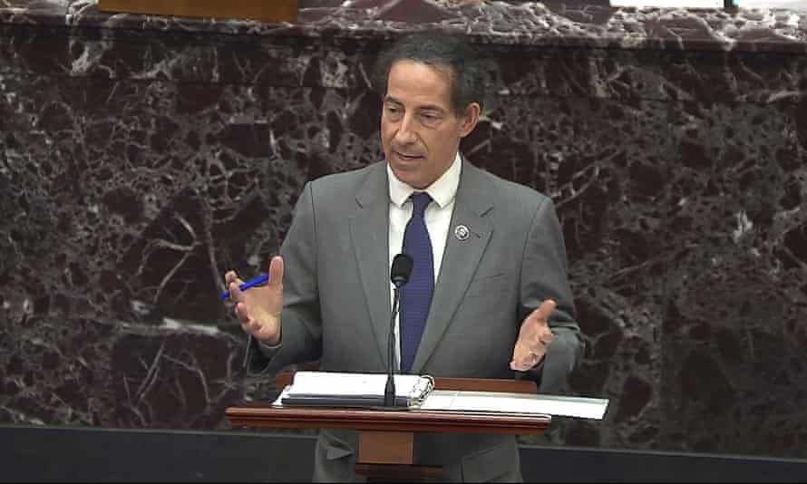 Jamie Raskin speaks during the second impeachment trial of Donald Trump in the Senate at the US Capitol on 10 February.