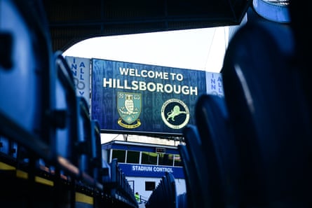 A view of the scoreboard inside Hillsborough Stadium during the Championship match between Sheffield Wednesday and Millwall.