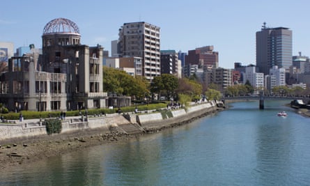 The A-bomb Dome on the banks of the Ota, Hiroshima’s main river.