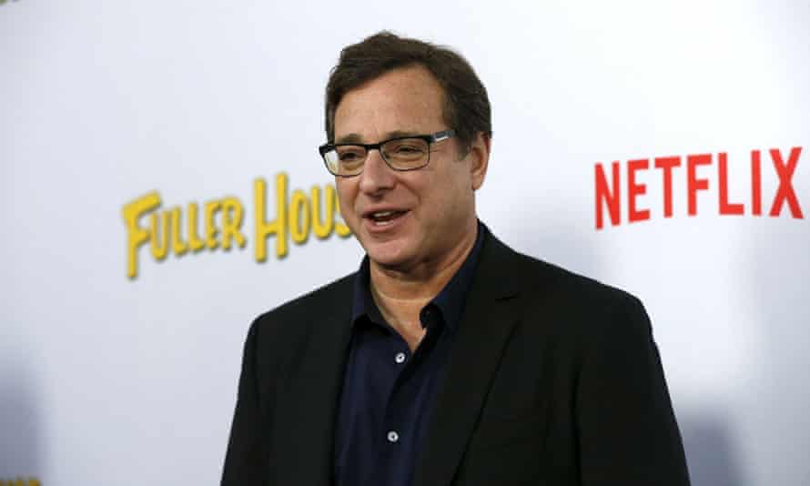 Bob Saget poses at the premiere for the Netflix television series Fuller House