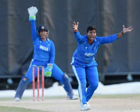 Two indian female cricket players react during a game in Japan
