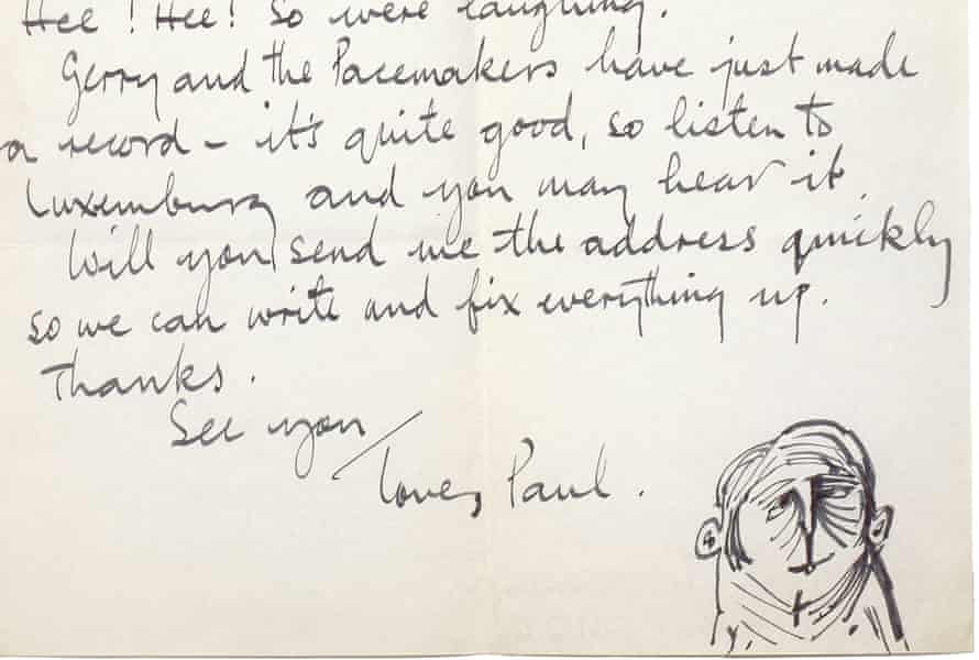 A letter from Paul McCartney to Astrid Kirchherr, written in 1963