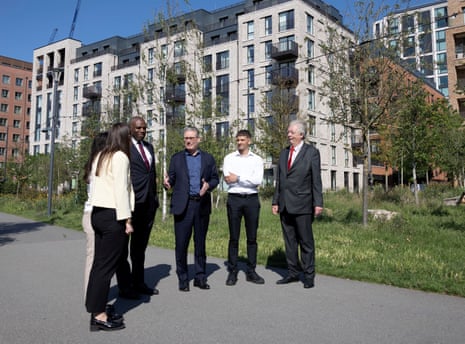Keir Starmer visiting a housing development in north London this morning.