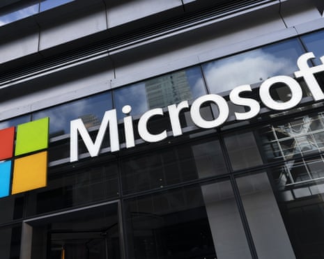 A sign for Microsoft offices in New York
