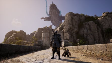Giant whale that floating in the sky Throne and Liberty video game screenshot.