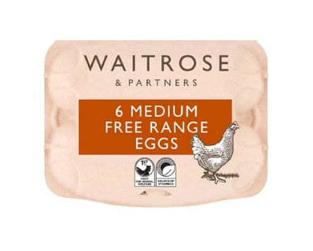 Box of Waitrose British Blacktail FR Medium Eggs