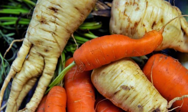 Misshapen carrots and parsnips