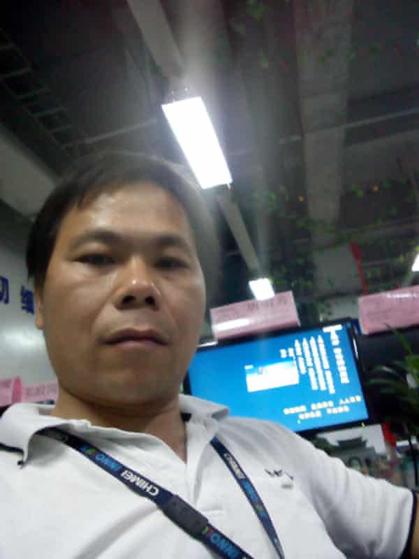 Tang Mingfang in the Foxconn factory in Hengyang.