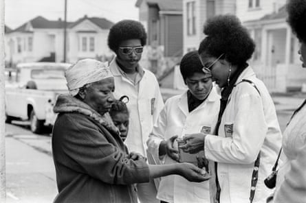 Sickle-cell anaemia testing during Bobby Seale’s campaign for mayor of Oakland, 1973.