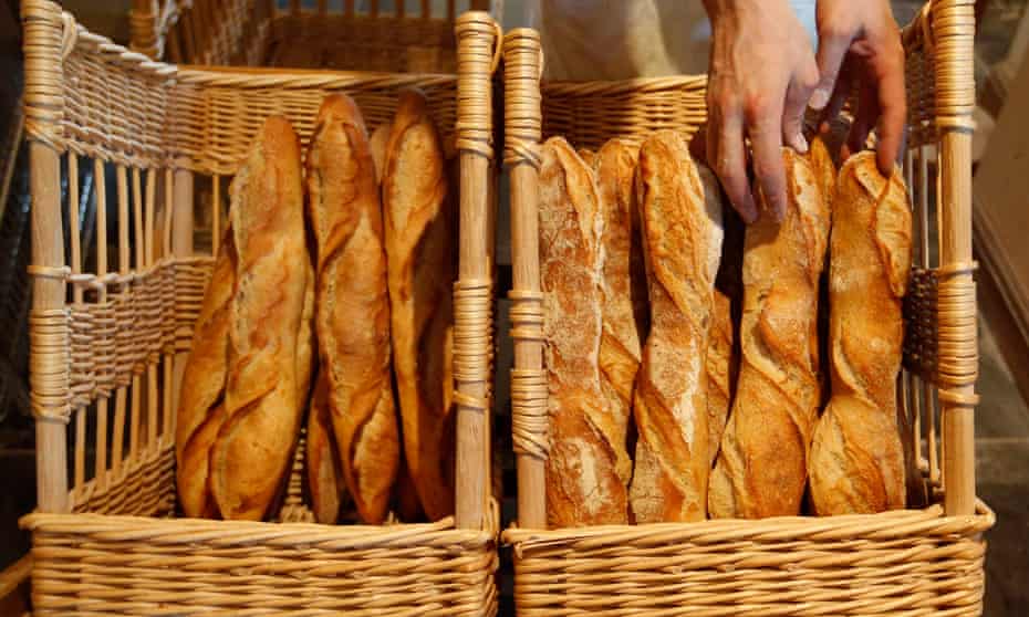 A French baker takes baguettes
