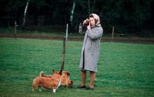 1960: The Queen with her corgis at Windsor Great Park
