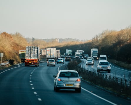 Lorries on the A34.