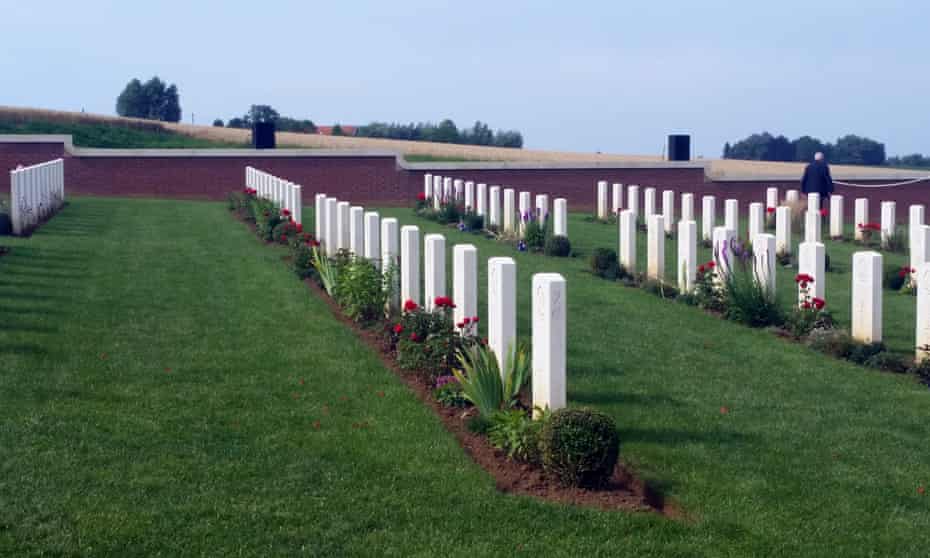 The graves of 250 Australian and British soldiers in the Pheasant Wood cemetery in Fromelles, all of whom were initially buried in a mass grave on the site following the bloody Battle of Fromelles in 1916.