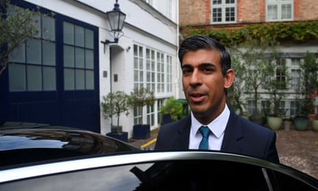 Rishi Sunak did not answer questions from reporters as he walked a few yards from his front door to a waiting black Mercedes.