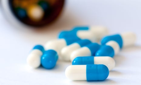 Blue and white pills