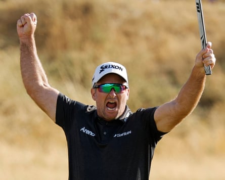 Ryan Fox celebrates after winning the Open on the final green