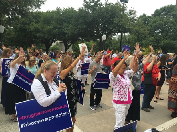 Supporters of the Texas ‘bathroom bill’ attend a rally in Austin.