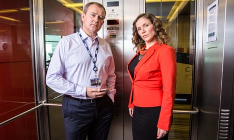 New beginnings … Hugh Bonneville and Jessica Hynes in BBC2’s W1A.