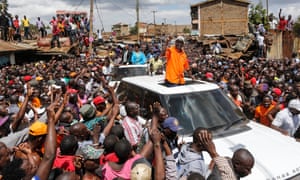 Opposition candidate, Raila Odinga, in Nairobi.