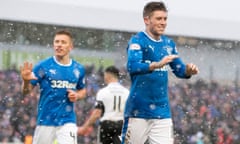 Rangers’ Josh Windass celebrates scoring his side’s fifth goal of the game.