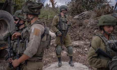 Israeli soldiers in the southern Lebanese village of Naqoura along the border with Israel.