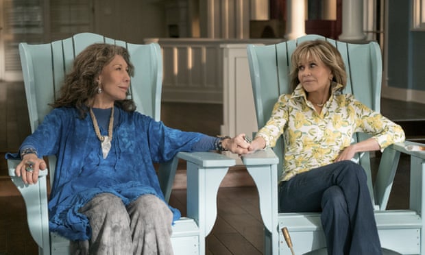 Growing old disgracefully ... Lily Tomlin and Jane Fonda in Grace and Frankie.