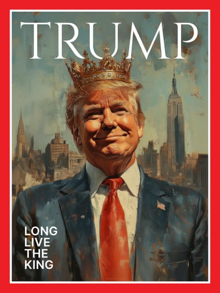 Donald Trump as king in a fake Time magazine cover