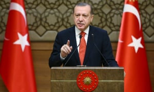 Turkish President Recep Tayyip Erdoğan speaking in Ankara on Wednesday