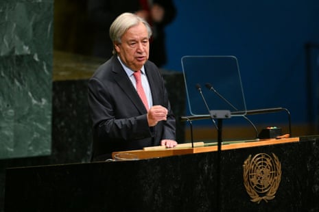 António Guterres speaks during the 81st United Nations General Assembly at the UN headquarters in New York.